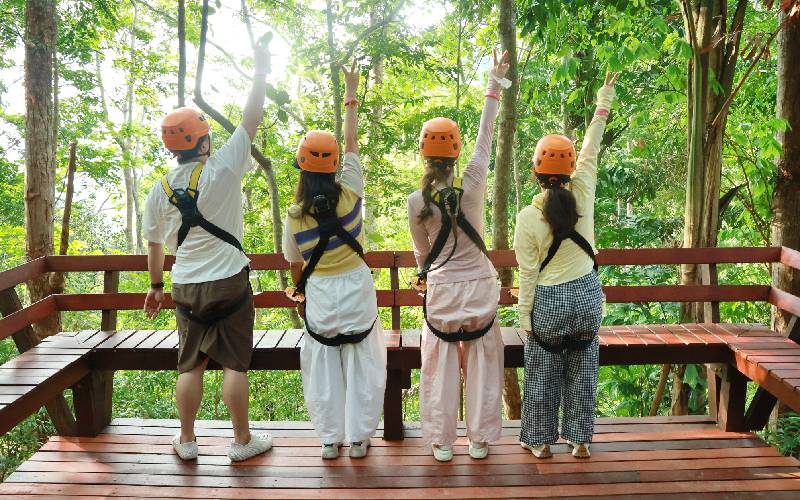Family Fun ziplining in Phuket.